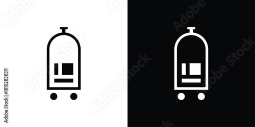 Hotel service icons symbols in flat style.