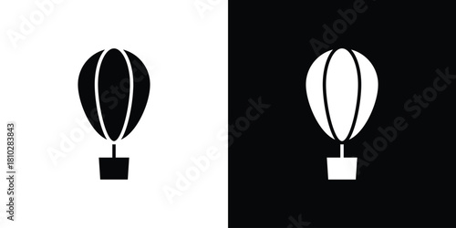 Hot air balloon icons symbols in flat style.