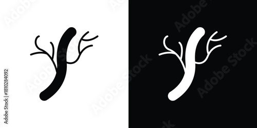 Human artery icons symbols in flat style.