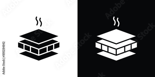 Insulation icons symbols in flat style.