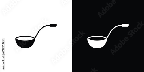Ladle icons symbols in flat style.