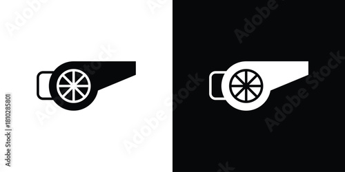 Leaf blower icons symbols in flat style.