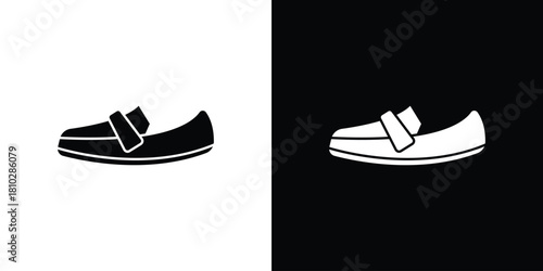 Loafer icons symbols in flat style.