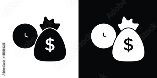 Long term investment icons symbols in flat style.