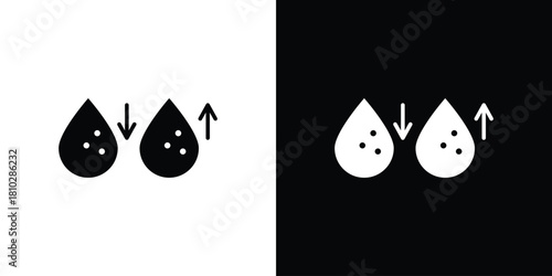 Low and high cholesterol icons symbols in flat style.