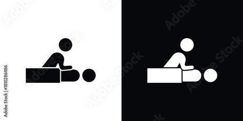 Massage icons symbols in flat style.