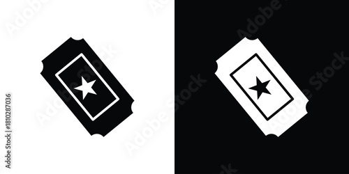 Movie ticket icons symbols in flat style.