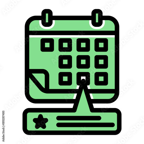 Event Schedule Determination Planning Icon from Time Management Collection (Glyph Color Lineal Style)
