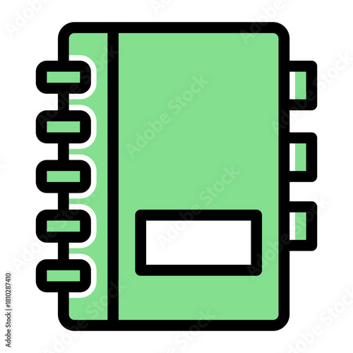 Education Notebook Agenda Planning Icon from Time Management Collection (Glyph Color Lineal Style)