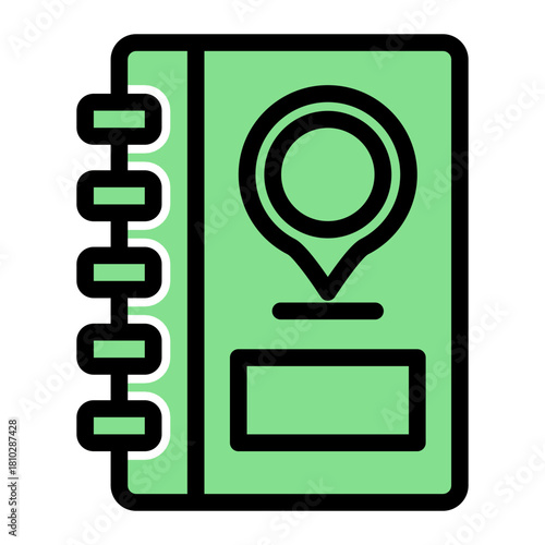 Location Notebook Address Book Icon from Time Management Collection (Glyph Color Lineal Style)