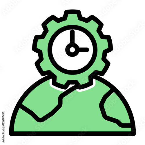 World Time Zone Global Icon from Time Management Collection (Glyph Color Lineal Style)