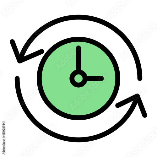 Repeat Cycle Refresh Timer Icon from Time Management Collection (Glyph Color Lineal Style)