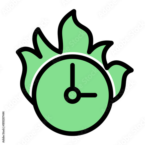 Time Management Fire Flame Deadline Icon from Time Management Collection (Glyph Color Lineal Style)