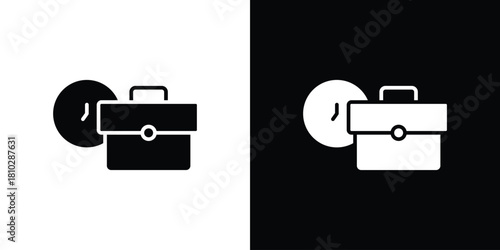 Office time icons symbols in flat style.