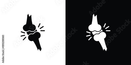 Osteoporosis icons symbols in flat style.