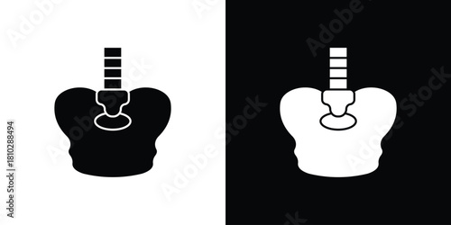 Pelvic area icons symbols in flat style.