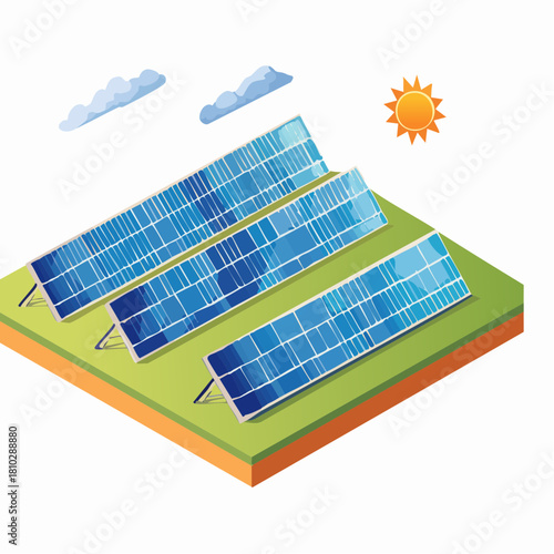 Solar panels generating clean energy.