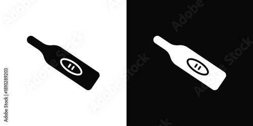 Pregnancy test icons symbols in flat style.