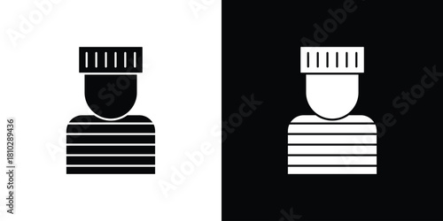 Prisoner icons symbols in flat style.