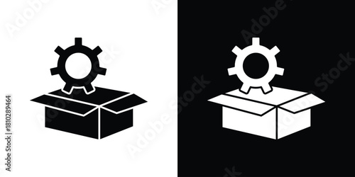 Product management icons symbols in flat style.