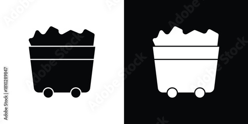 Raw material icons symbols in flat style.