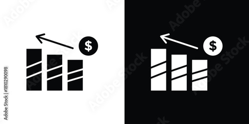 Revenue icons symbols in flat style.