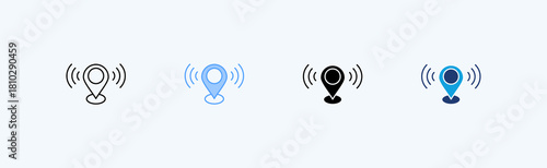 Live Location Multiple Icon Illustration Vector