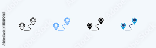 Route Multiple Icon Illustration Vector