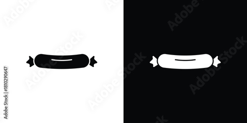 Sausage icons symbols in flat style.