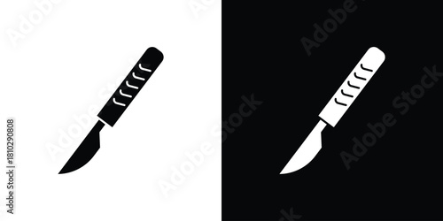 Scalpel icons symbols in flat style.