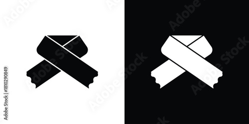 Scarf icons symbols in flat style.