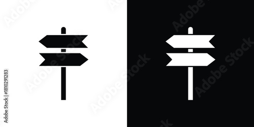 Signpost icons symbols in flat style.
