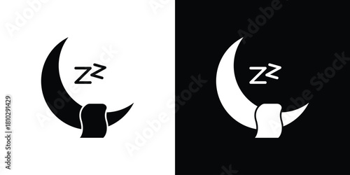 Sleep icons symbols in flat style.