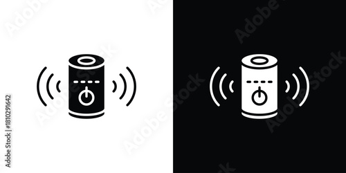 Smart speaker icons symbols in flat style.