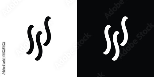 Smoke steam silhouette icons symbols in flat style.