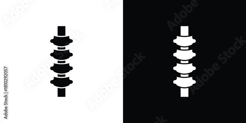 Spinal column icons symbols in flat style.
