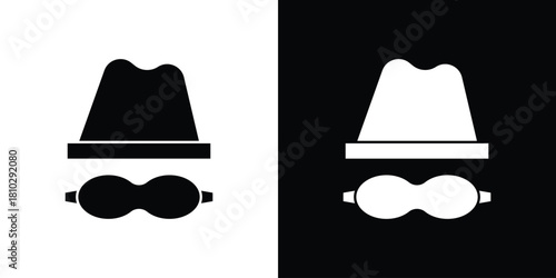 Spy icons symbols in flat style.