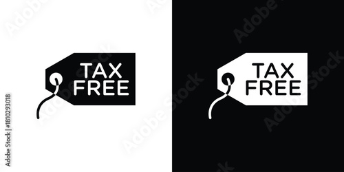 Tax free icons symbols in flat style.