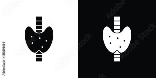 Thyroid icons symbols in flat style.