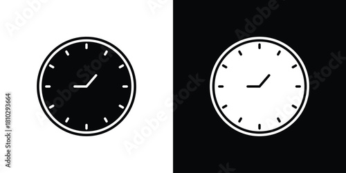 Time icons symbols in flat style.