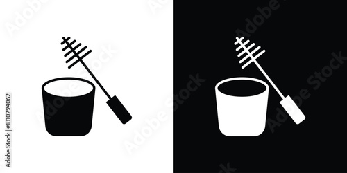 Toilet brush icons symbols in flat style.