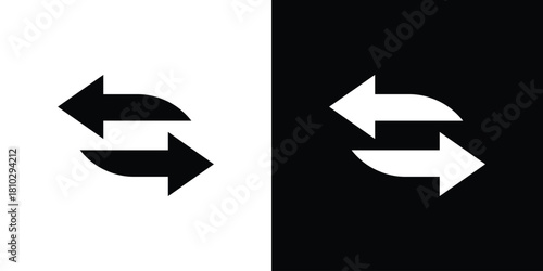 Transfer arrows icons symbols in flat style.