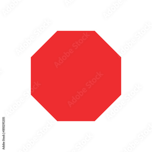The figure is an octagon. Red octagon. Information icon. Vector.