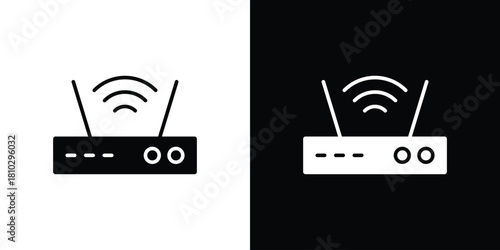 Wifi modem icons symbols in flat style.