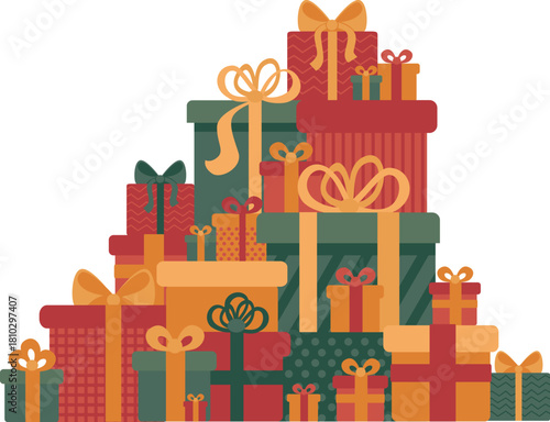 Huge pile of Christmas present boxes