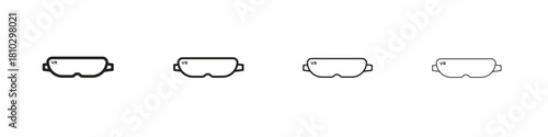 AR headset icons collection web design, minimal line style