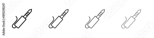 Audio jack icons collection web design, minimal line style