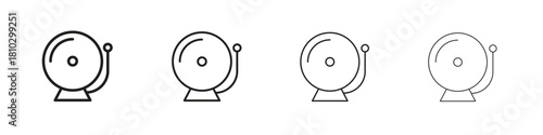Bell school icons collection web design, minimal line style