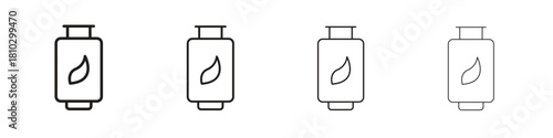 Biogas icons collection web design, minimal line style
