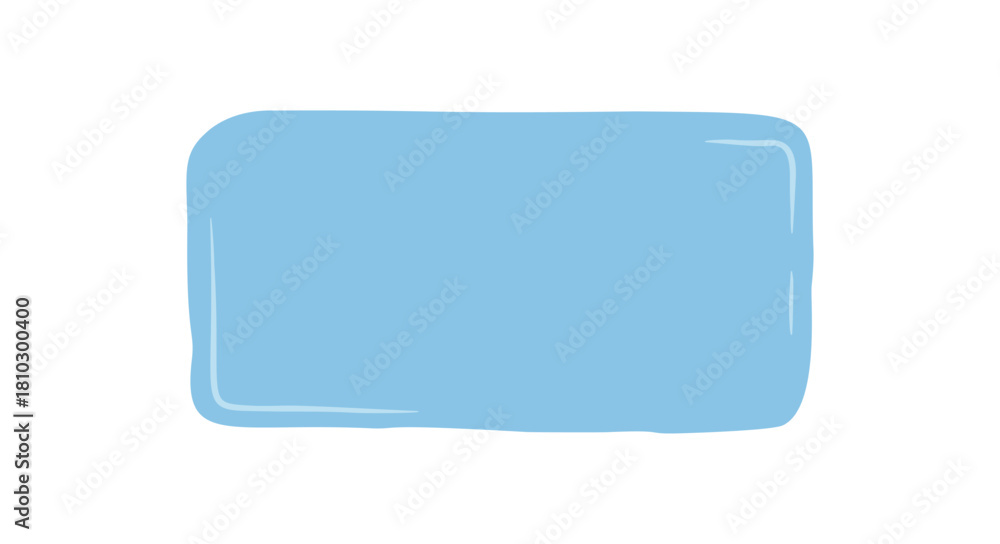 Naklejka premium Blue squiggle hand drawn patch forms an organic sticker with rectangle frame and blank textbox. Background serves as a quote box for text and message, ideal for creative card or label concept.